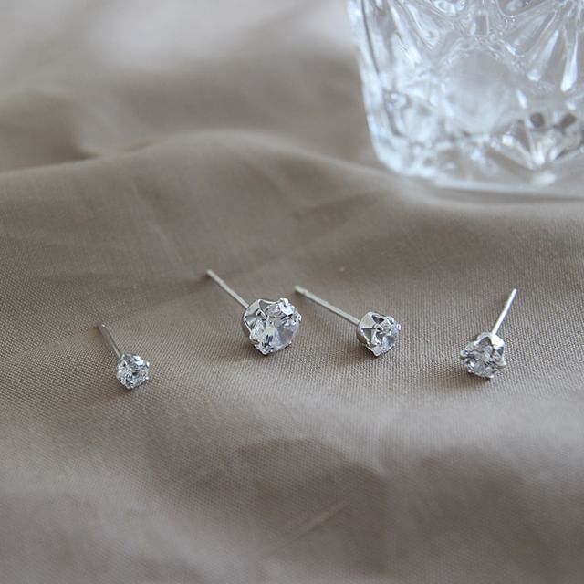 Phoenoa-Sterling Silver Rhinestone Ear Stud
