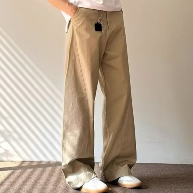 Phoneus-High Waist Plain Wide Leg Pants