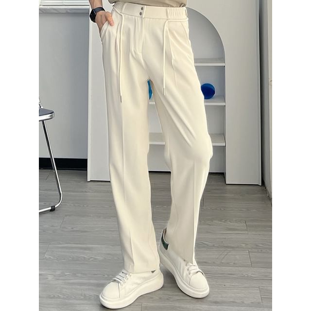 Phoneus-High Waist Plain Wide Leg Pants