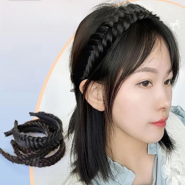 Pin Show-Braided Headband Wig