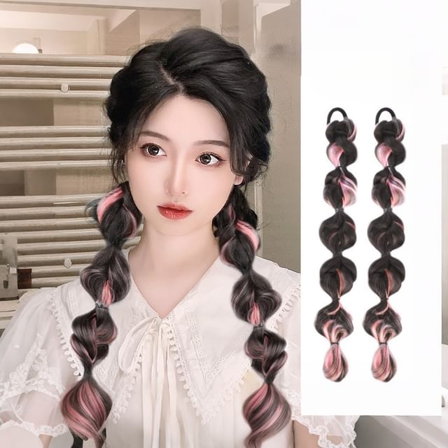 Pin Show-Bubble Braid Hair Extension - Highlight