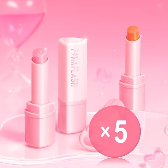PINKFLASH-Color Changing Lip Balm - 2 Colors 5pcs Bundle Set