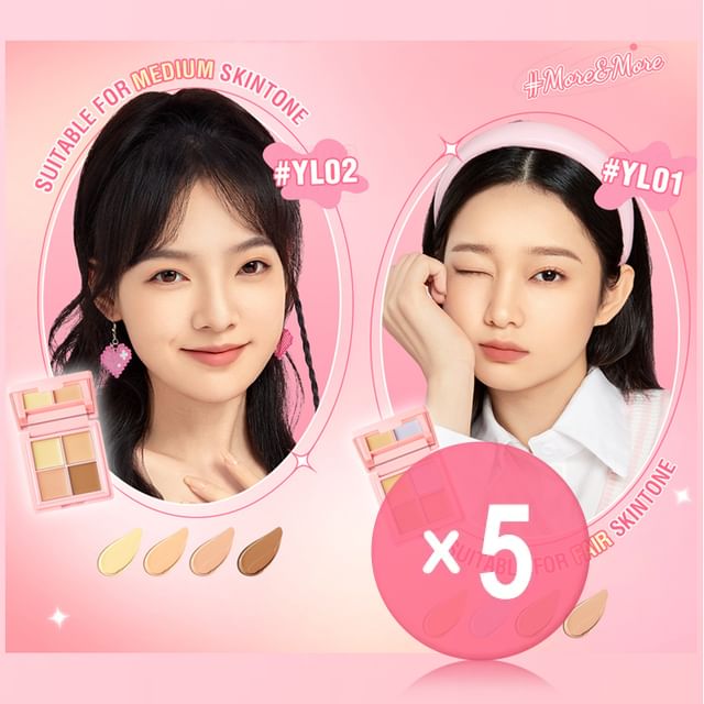 PINKFLASH-Double Fit Concealer - 2 Colors 5pcs Bundle Set
