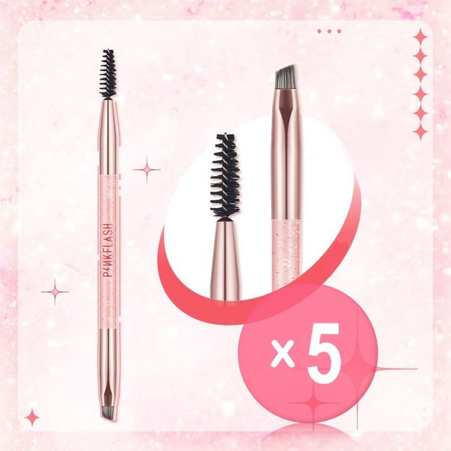PINKFLASH-Pinceaux à sourcils double embout - lot de 5
