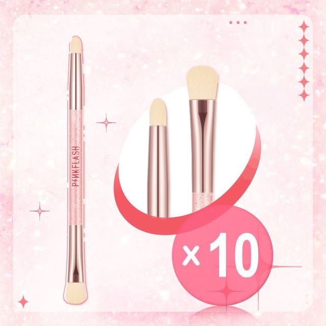 PINKFLASH-Dual-Ended Eyeshadow Brush 10pcs Bundle Set