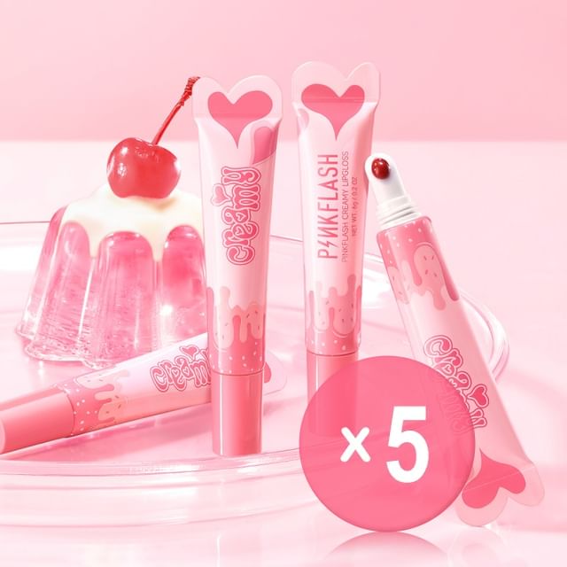 PINKFLASH-Hydrating Lip Gloss - 7 Colors 5pcs Bundle Set