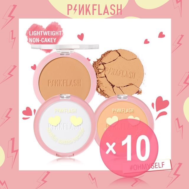 PINKFLASH-Lasting Matte Pressed Powder - 3 Colors 10pcs Bundle Set