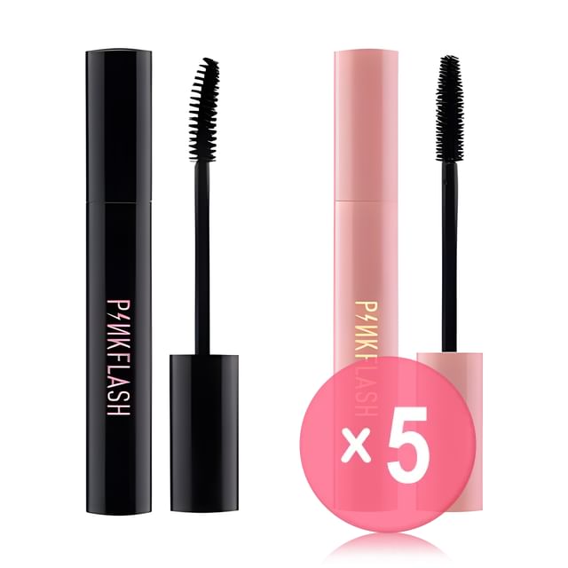 PINKFLASH-Oil-Proof Curl Day Night Mascara - 2 Colors 5pcs Bundle Set