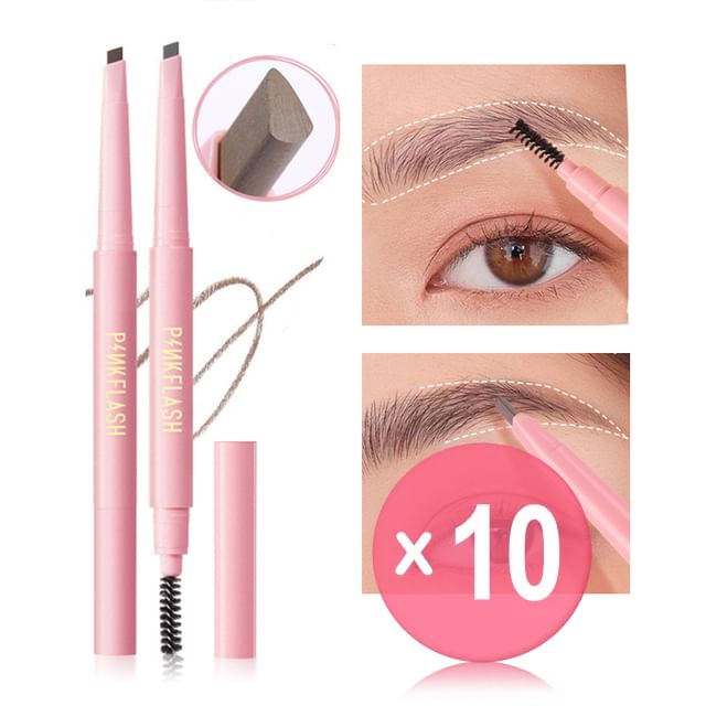 PINKFLASH-Waterproof Auto Eyebrow Pencil - 4 colours 10pcs Bundle Set