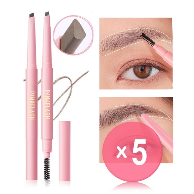PINKFLASH-Waterproof Auto Eyebrow Pencil - 4 colours 5pcs Bundle Set