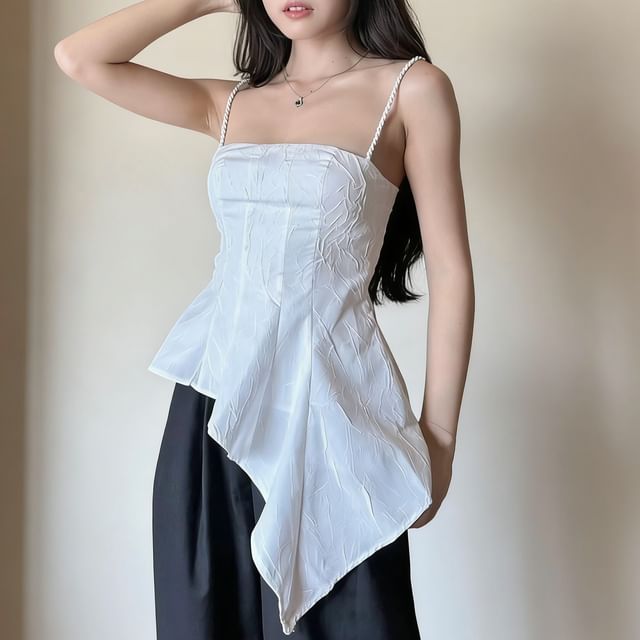 PINPI-Asymmetrical Plain Camisole Top