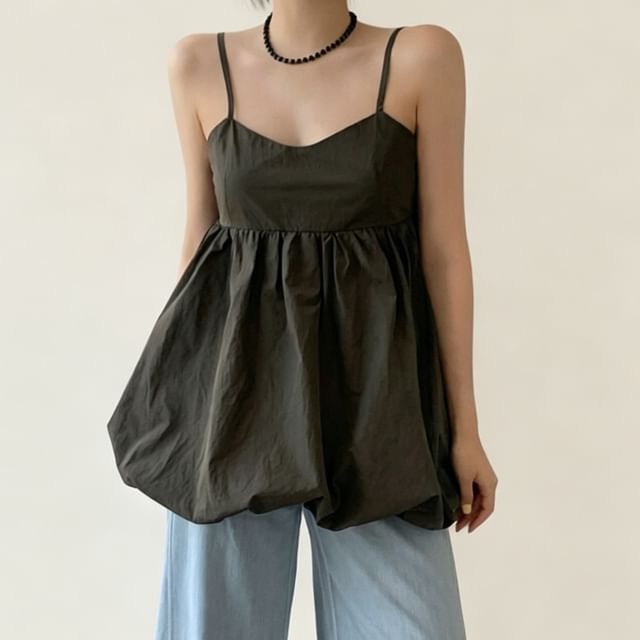 PINPI-Plain Balloon Camisole Top