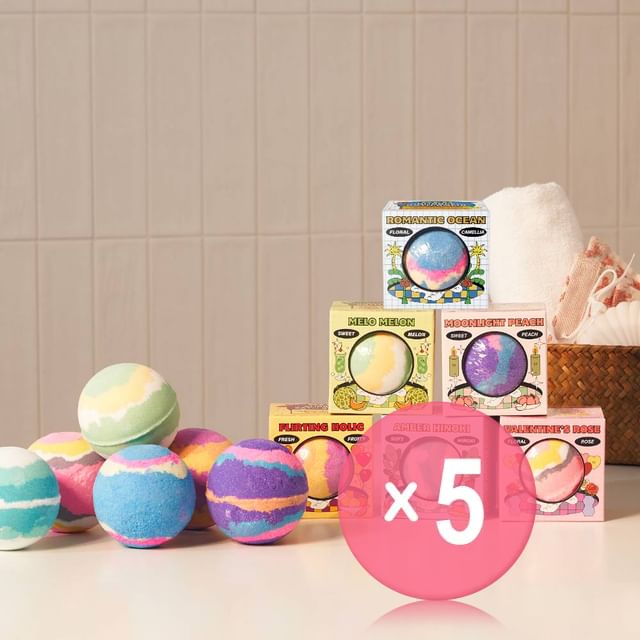 plu-Bubble Bath Bomb - 3 Types 5pcs Bundle Set