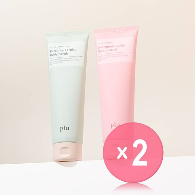 plu-Perfumed Fruity Sugar Body Scrub Mini - 2 Types 2pcs Bundle Set