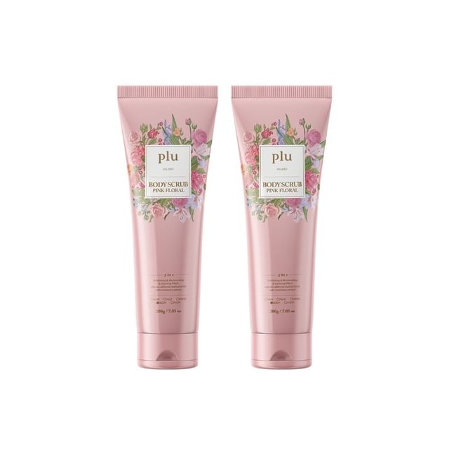 plu-Pink Floral Body Scrub Set