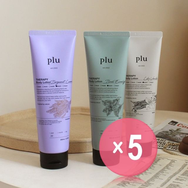 plu-Therapy Body Lotion - 3 Types 5pcs Bundle Set