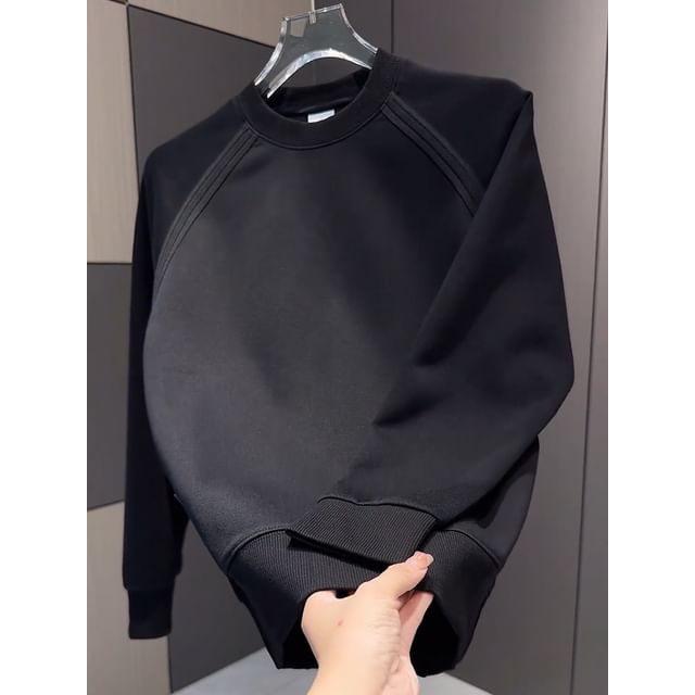 Plummie-Crewneck Plain Sweatshirt