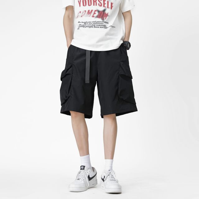 Plummie-Mid Rise Plain Cargo Shorts