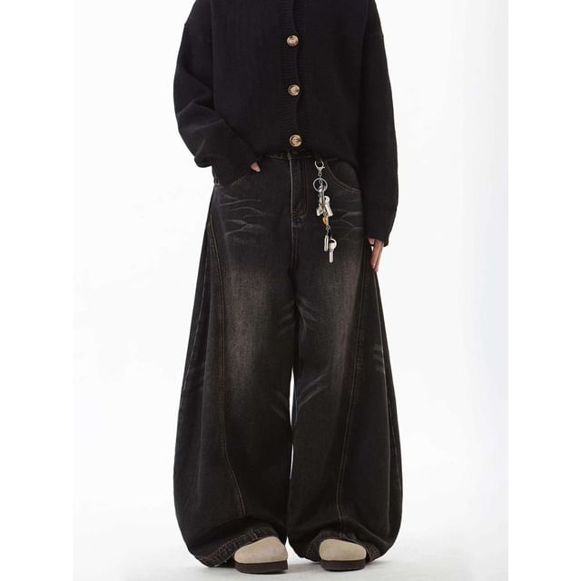 Plummie-Mid Rise Washed Baggy Jeans