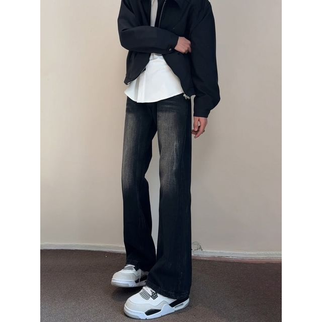 Plummie-Mid Rise Washed Flared Jeans