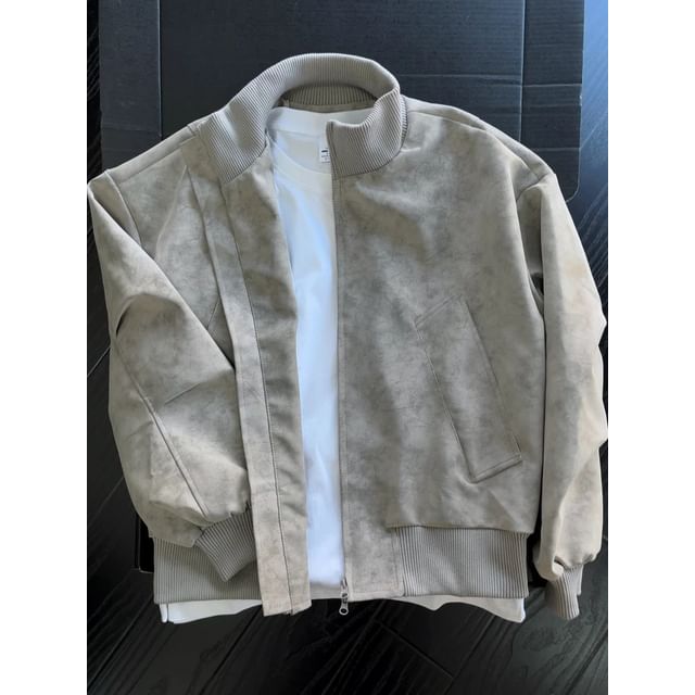 Plummie-Stand Collar Tie Dye Zip-Up JAcket
