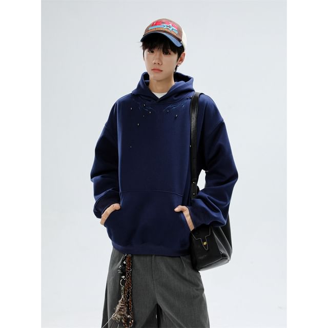 Plummie-Studded Zip-Up Hoodie