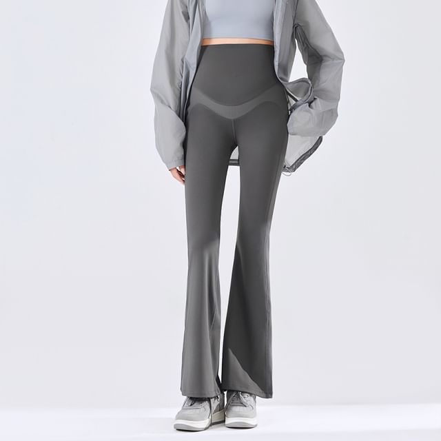 POKU-Maternity High Rise Plain Flared Pants