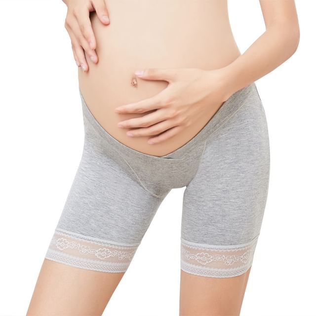 POKU-Maternity Low Rise Lace Panel Undershorts