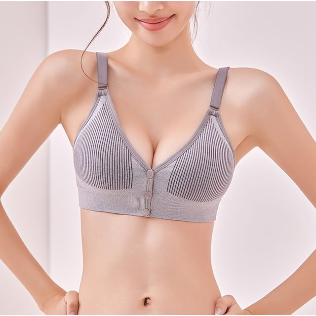 POKU-Maternity Plain Front Closure Wireless Bra
