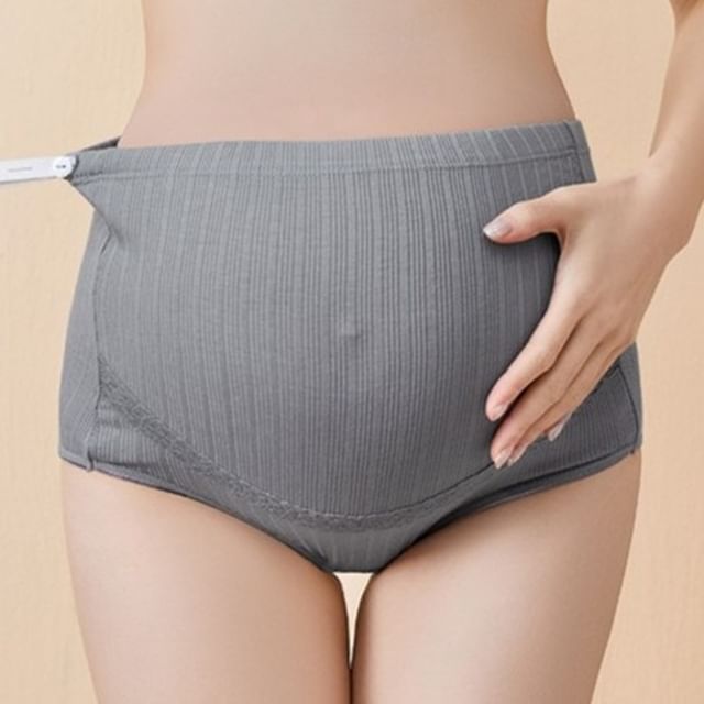 POKU-Maternity Ribbed Supportive Panties