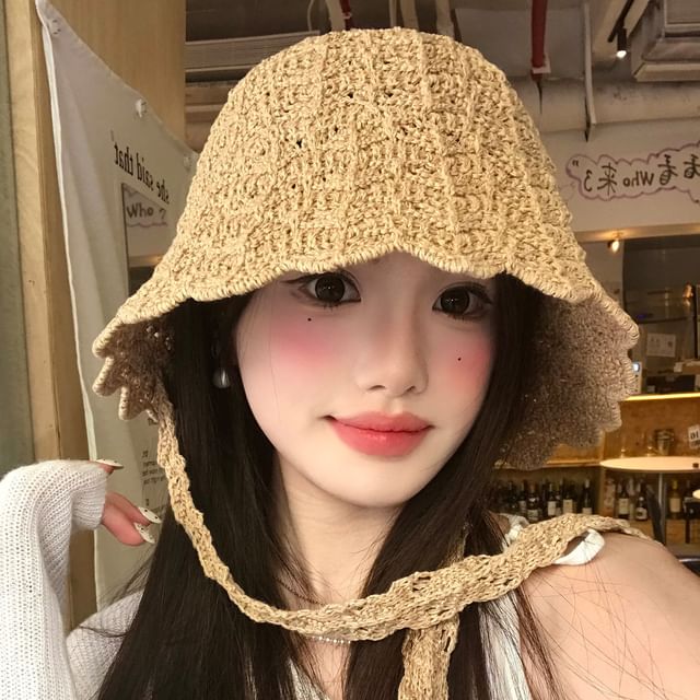 Pompabee-Crochet Plain Cloche Hat
