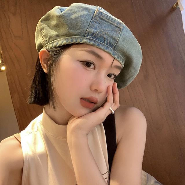 Pompabee-Denim Beret