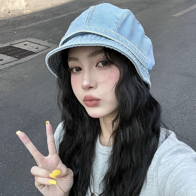 Pompabee-Denim Newsboy Cap