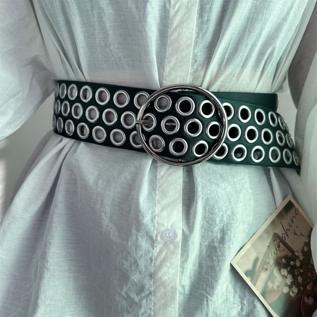 Pompabee-Grommet Wide Belt