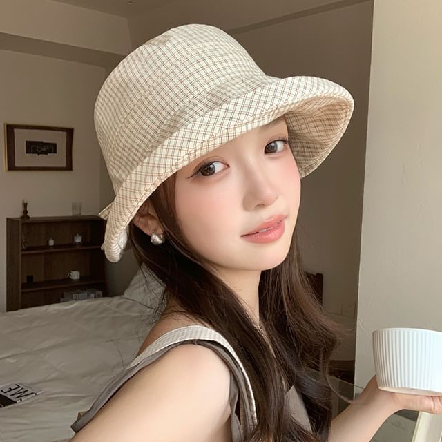 Pompabee-Plaid Bucket Hat