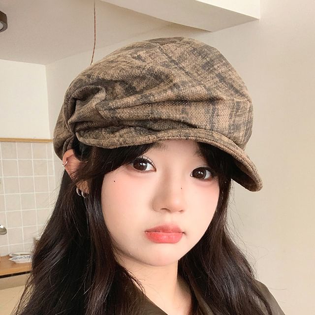 Pompabee-Plain Textured Beret Cap