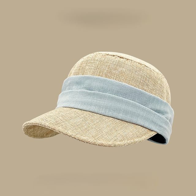 Pompabee-Two Tone Ruched Military Cap