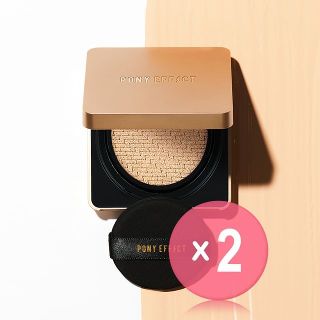 PONY EFFECT-Coverstay Cushion Foundation Pro Set - 3 Colors 2pcs Bundle Set