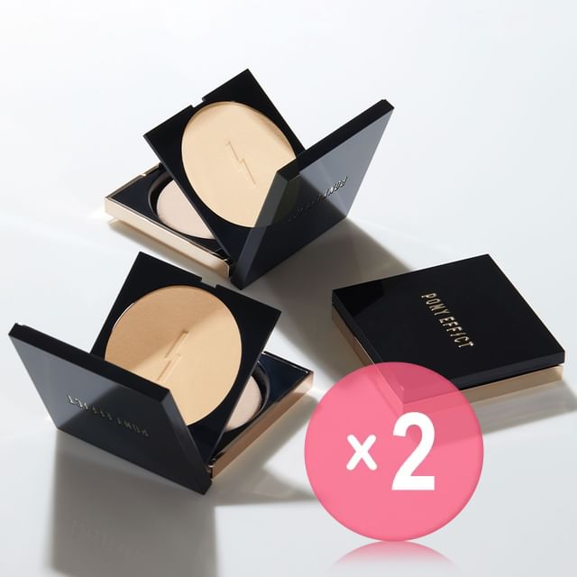 PONY EFFECT-Coverstay Poreless Powder Foundation - 3 Colors 2pcs Bundle Set