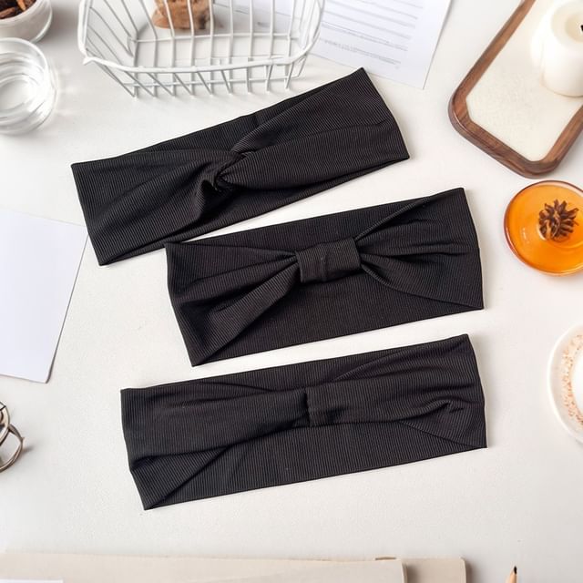 Poppin-Plain Ribbed Sports Headband