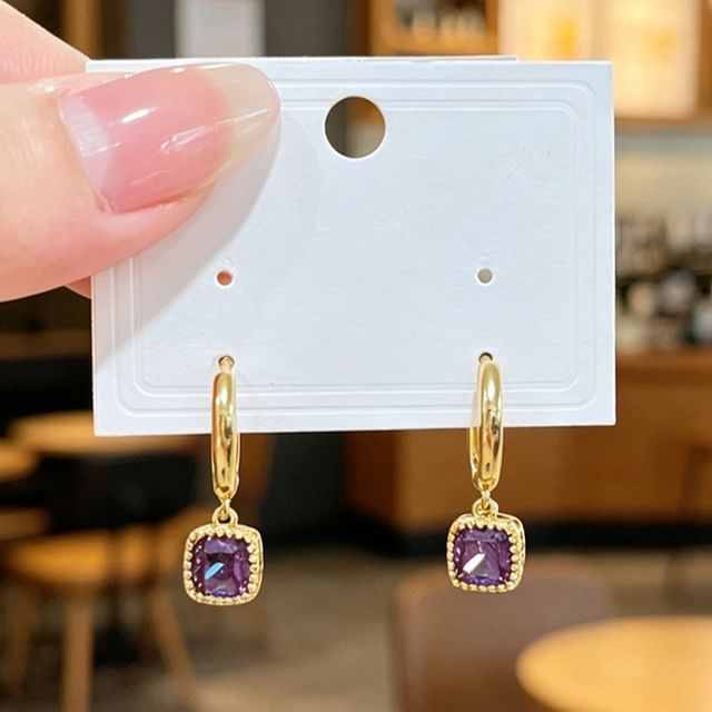 Poppin-Rhinestone Hoop Drop Earring
