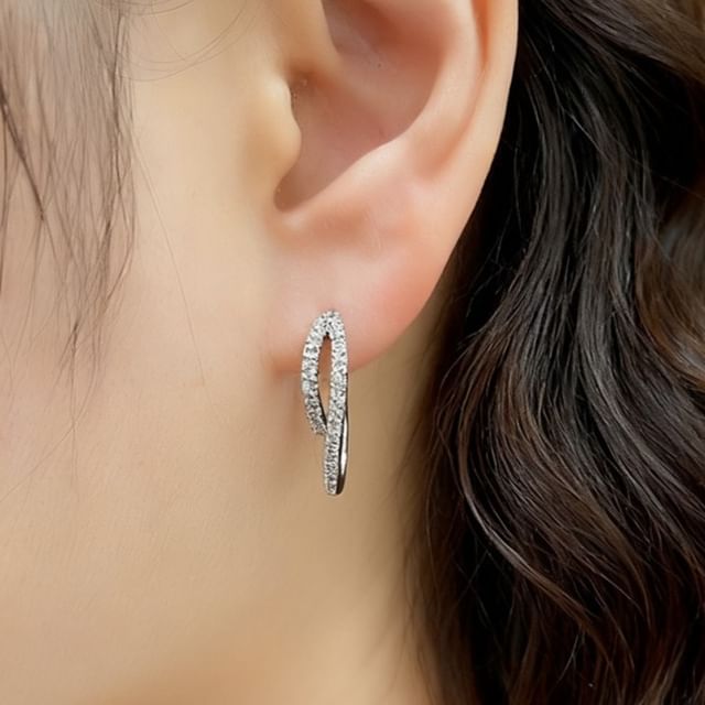 Poppin-Rhinestone Layered Hoop Earring