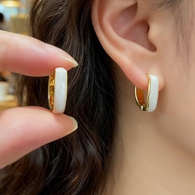 Poppin-Square Glazed Earring