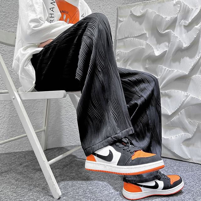 POSI-Drawstring Waist Plain Loose Fit Pants