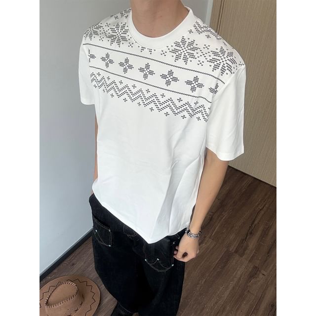 Posive-Short Sleeve Crew Neck T-Shirt