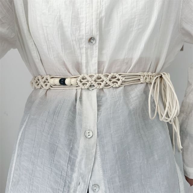 Poyol-Bead Braided String Belt