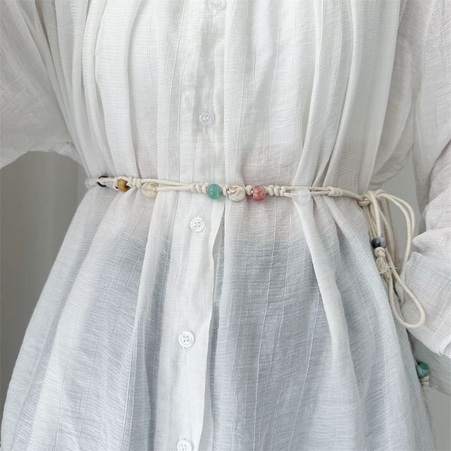 Poyol-Bead Braided String Belt