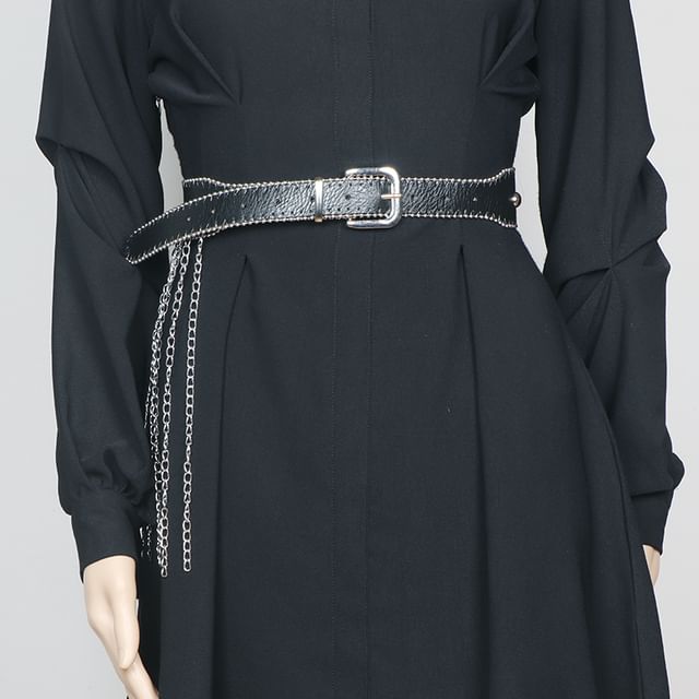 Poyol-Chained Studded Belt