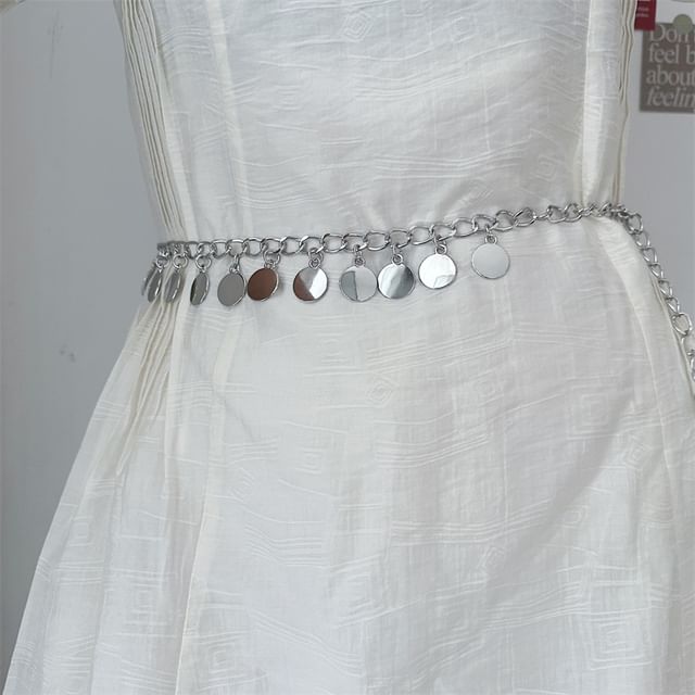 Poyol-Disc Fringed Alloy Waist Chain