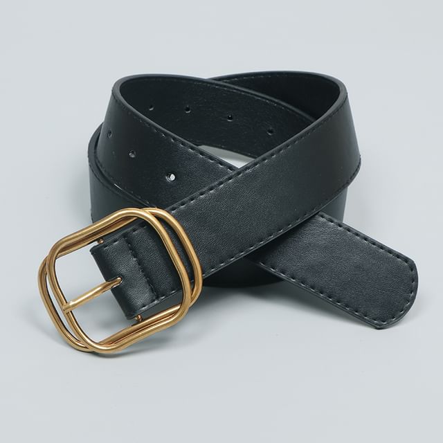 Poyol-Faux Leather Plain Belt